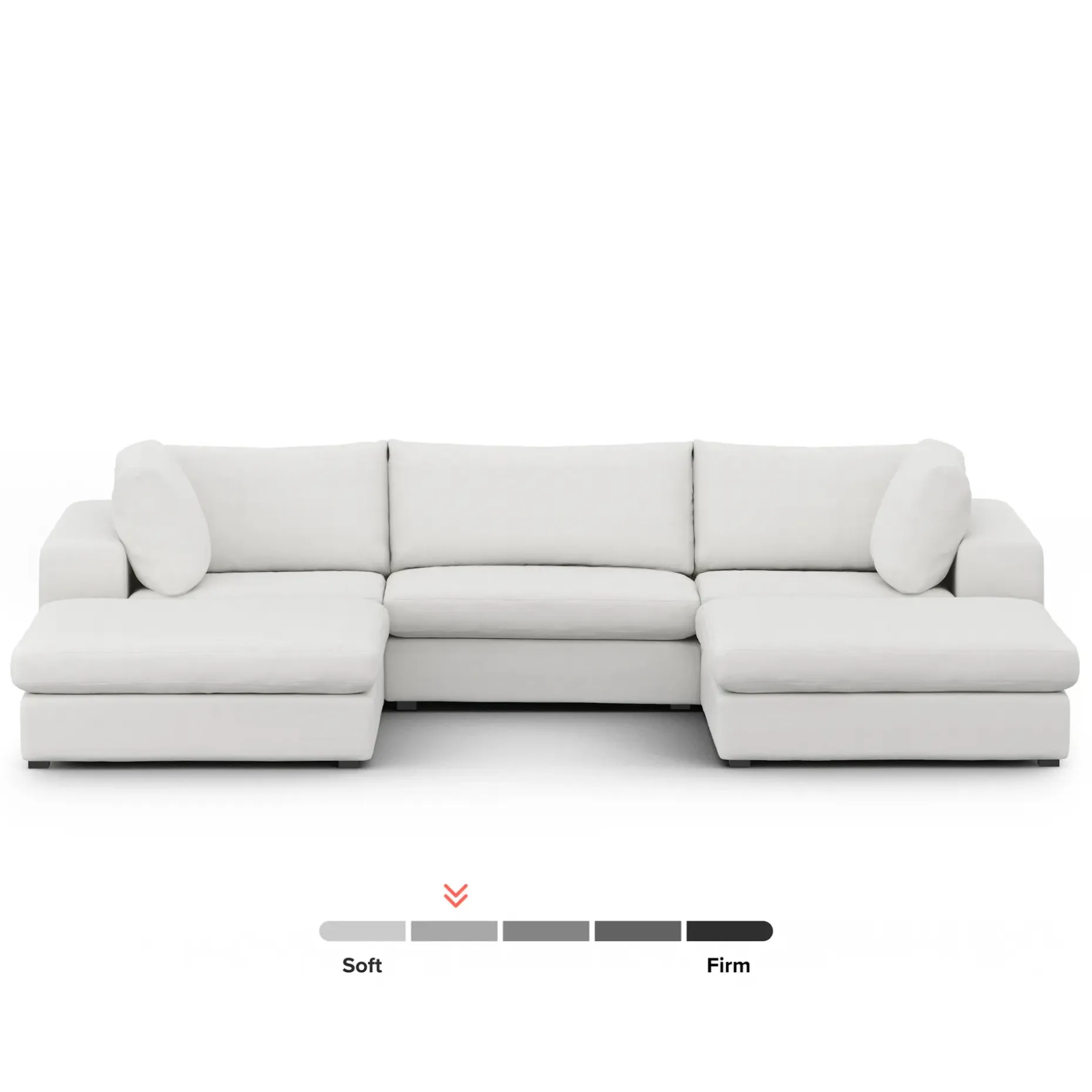 Beta 129.5" Modular U Sectional - Quartz White
