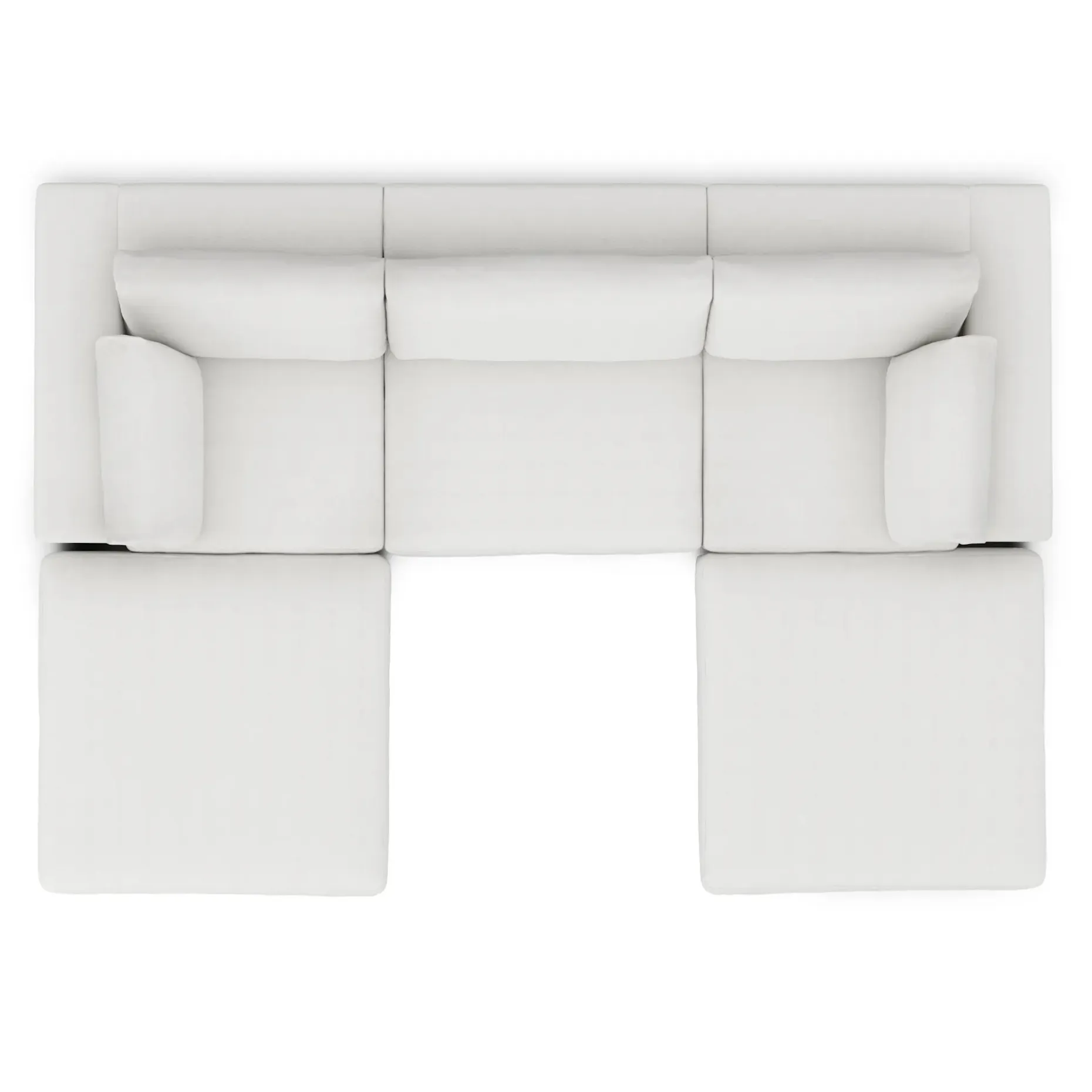 Beta 129.5" Modular U Sectional - Quartz White