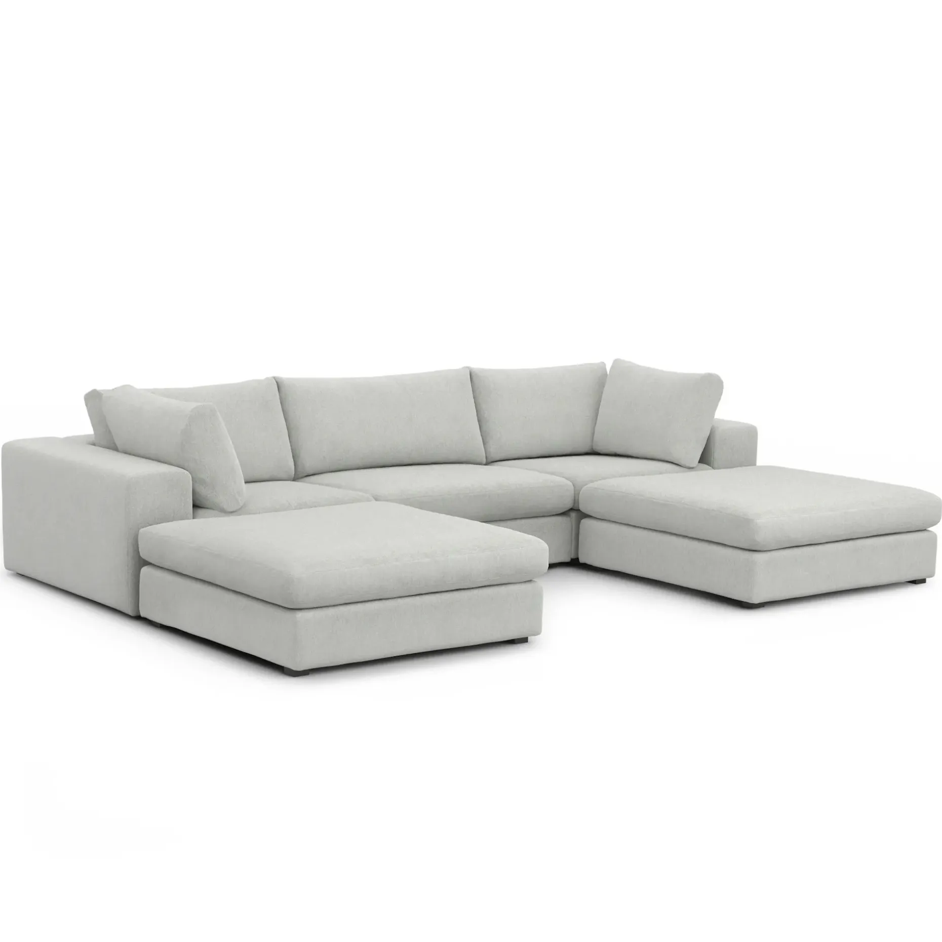 Beta 129.5" Modular U Sectional - Welsh Gray
