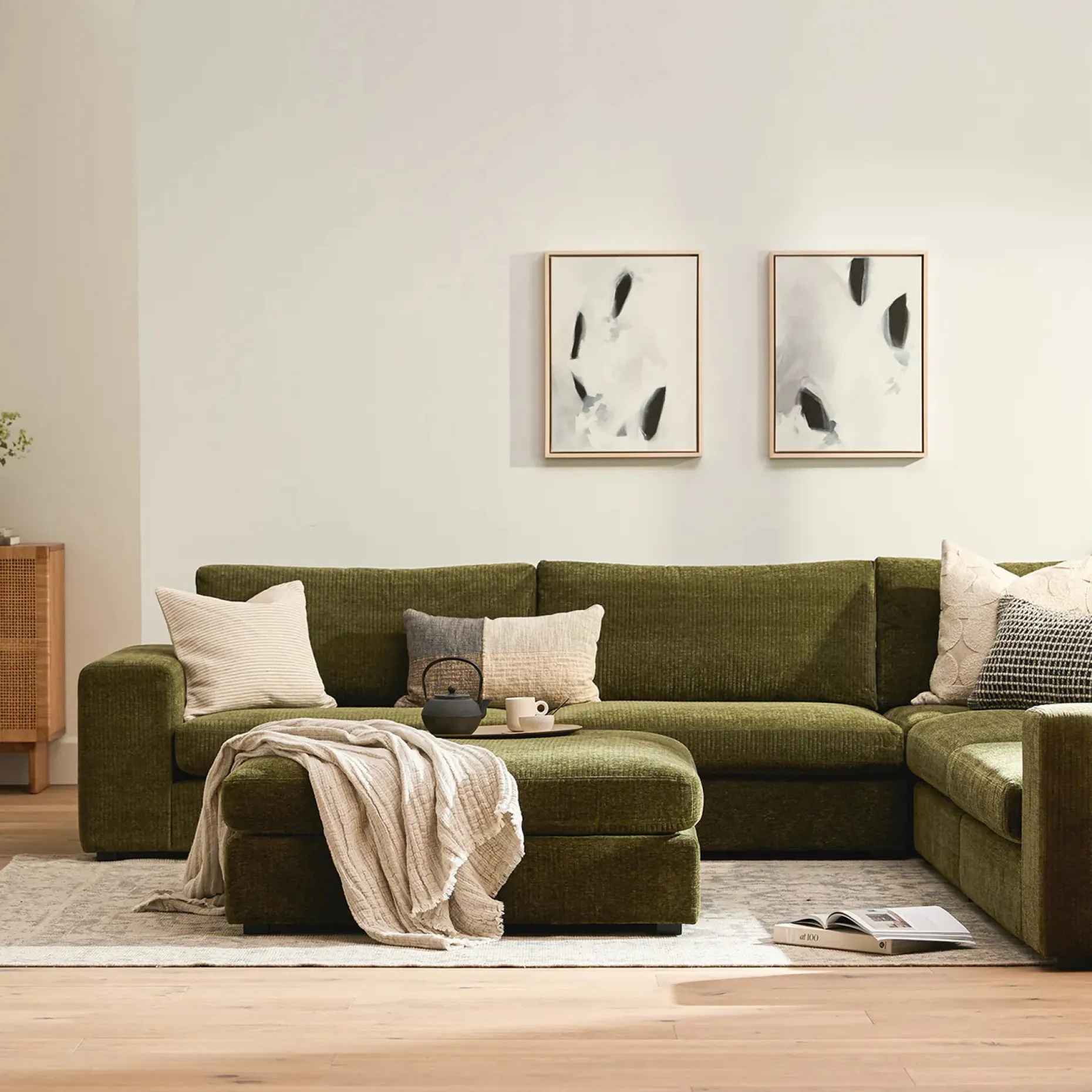 Beta 45" Ottoman - Cypress Green