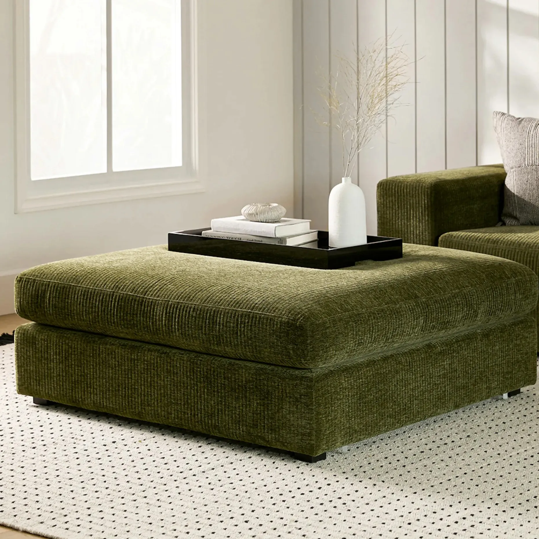 Beta 45" Ottoman - Cypress Green