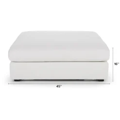 Beta 45" Ottoman - Quartz White