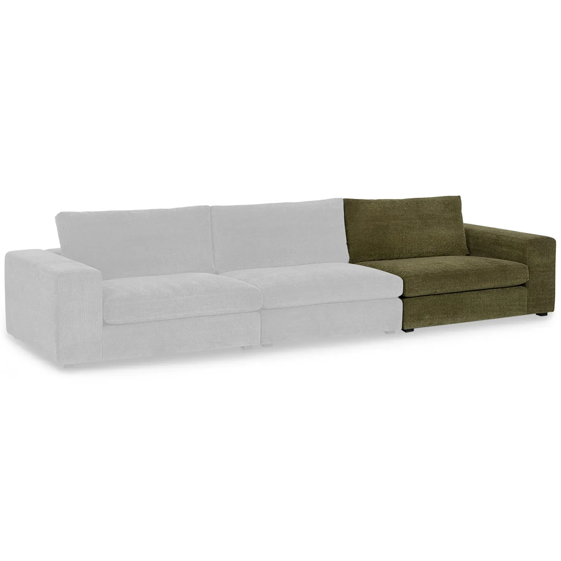 Beta 49" Right Arm Chair Module - Cypress Green