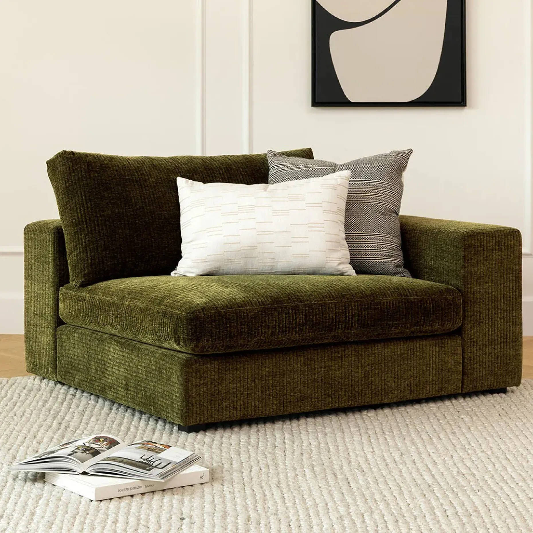 Beta 49" Right Arm Chair Module - Cypress Green