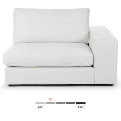 Beta 49" Right Arm Chair Module - Quartz White
