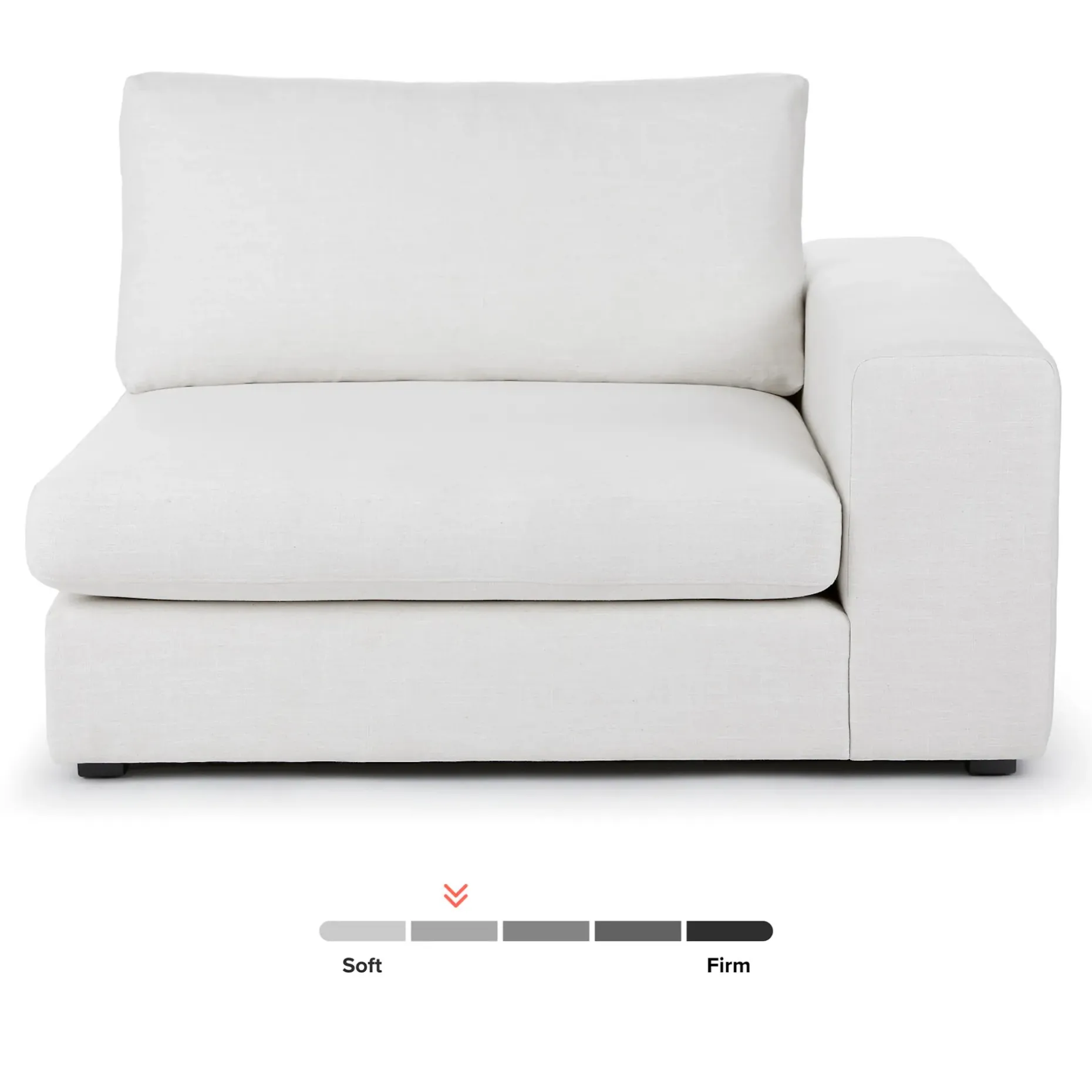 Beta 49" Right Arm Chair Module - Quartz White