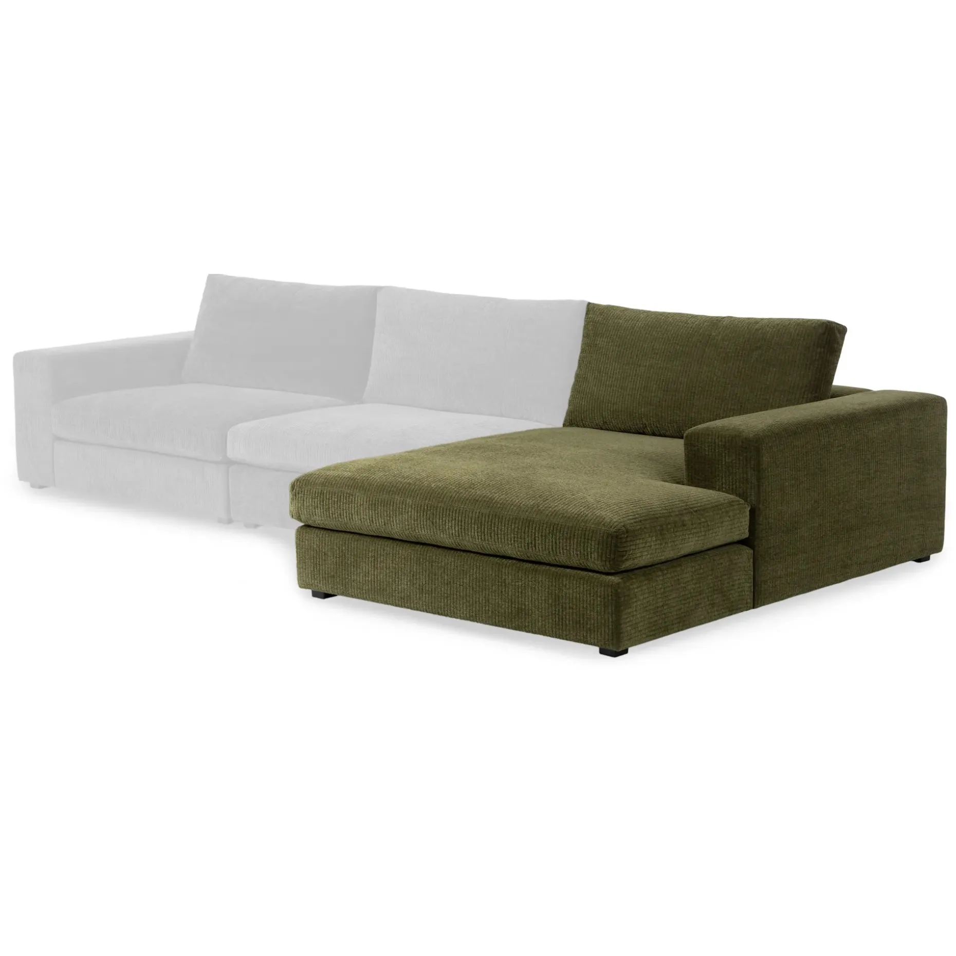 Beta 49" Right Chaise Module - Cypress Green
