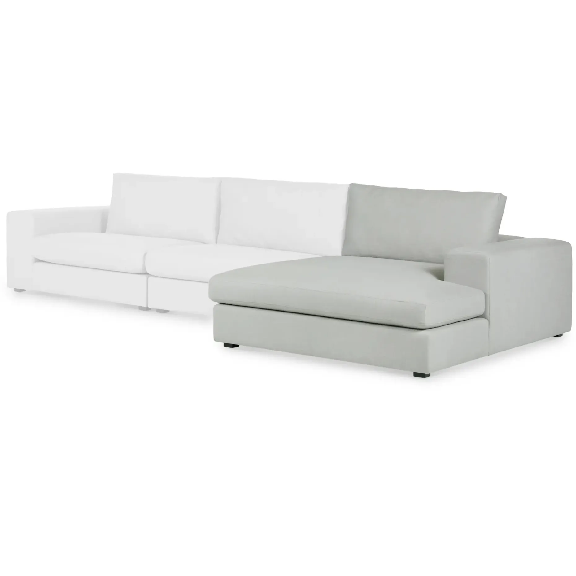 Beta 49" Right Chaise Module - Welsh Gray