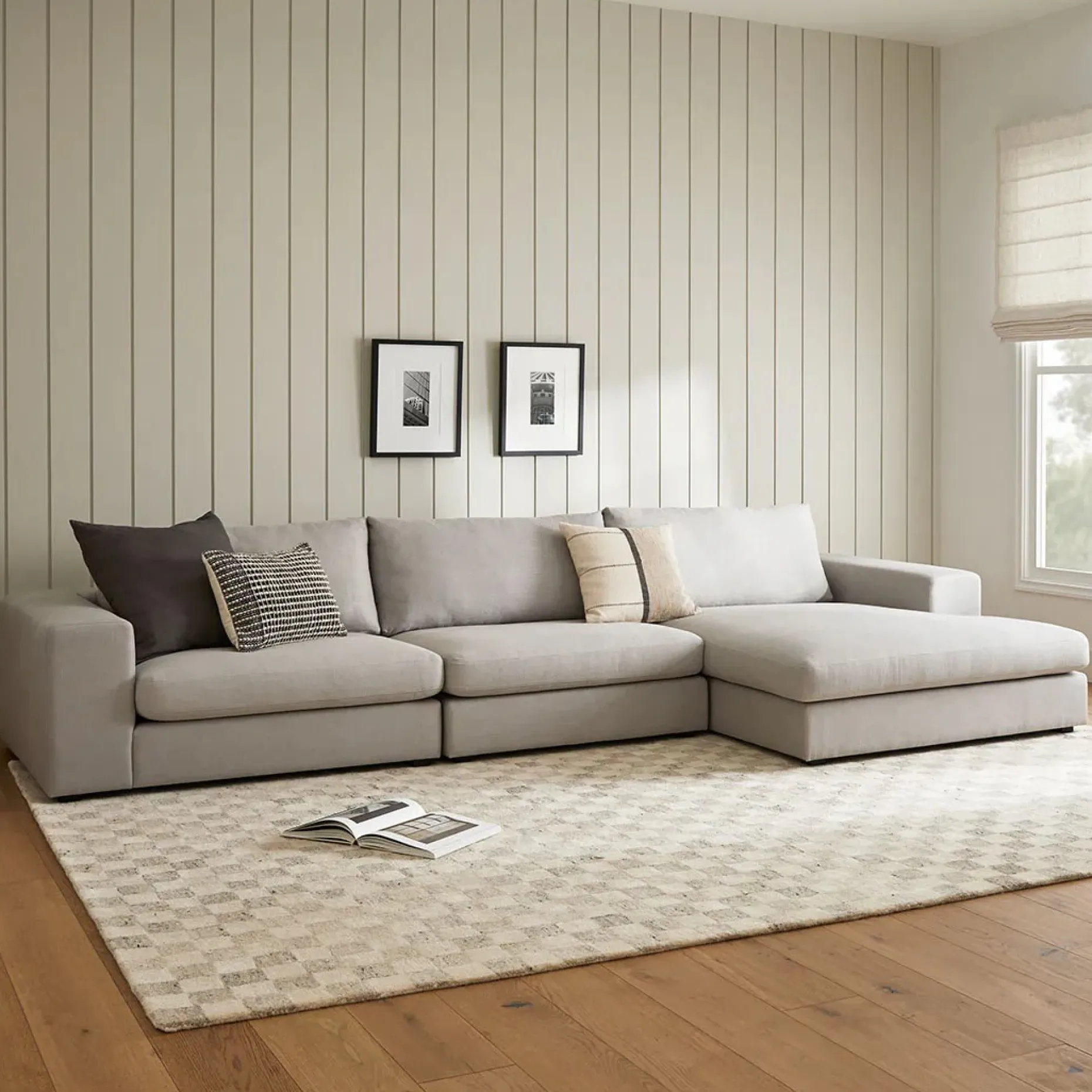 Beta 137.5" Right Modular Chaise Sectional - Welsh Gray