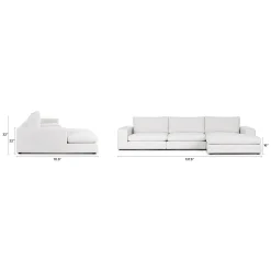 Beta 137.5" Right Modular Chaise Sectional - Quartz White