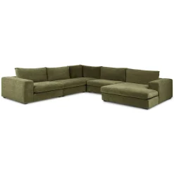 Beta 133.5" Right Modular Conversational Sectional - Cypress Green