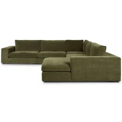 Beta 133.5" Right Modular Conversational Sectional - Cypress Green