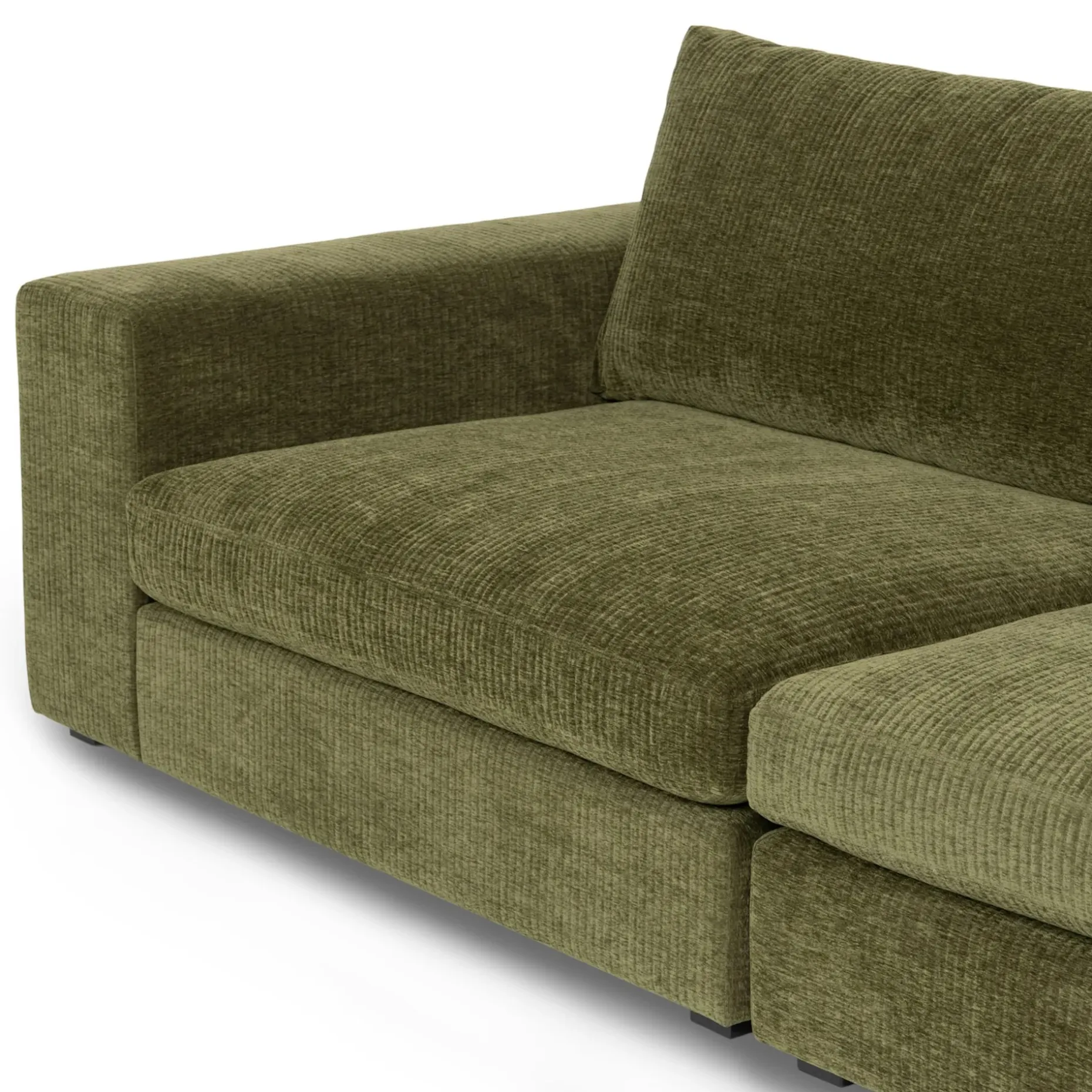Beta 133.5" Right Modular Sectional - Cypress Green