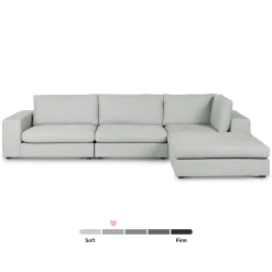Beta 133.5" Right Modular Sectional - Welsh Gray
