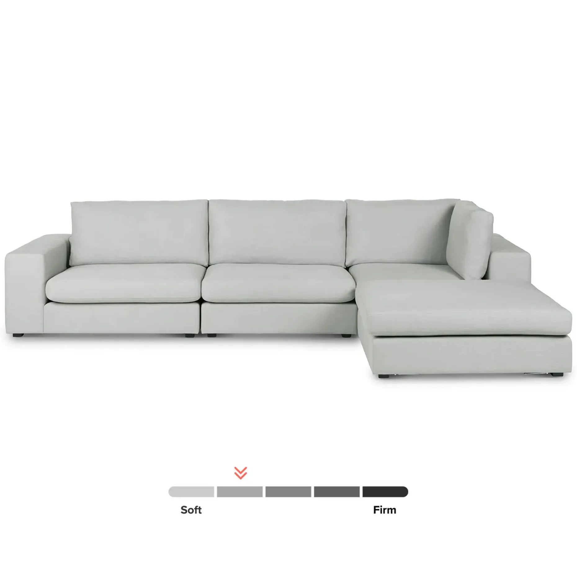 Beta 133.5" Right Modular Sectional - Welsh Gray
