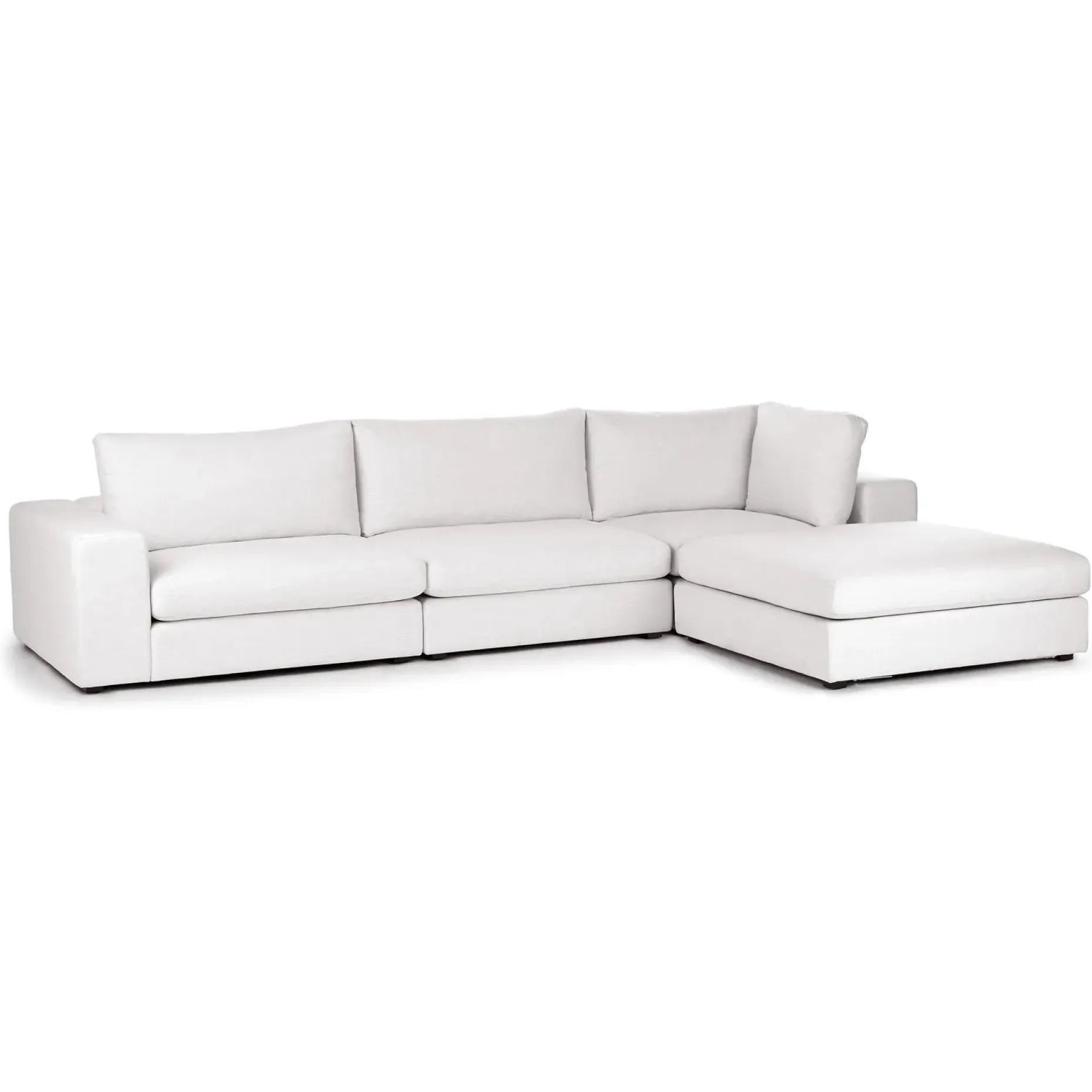 Beta 133.5" Right Modular Sectional - Quartz White
