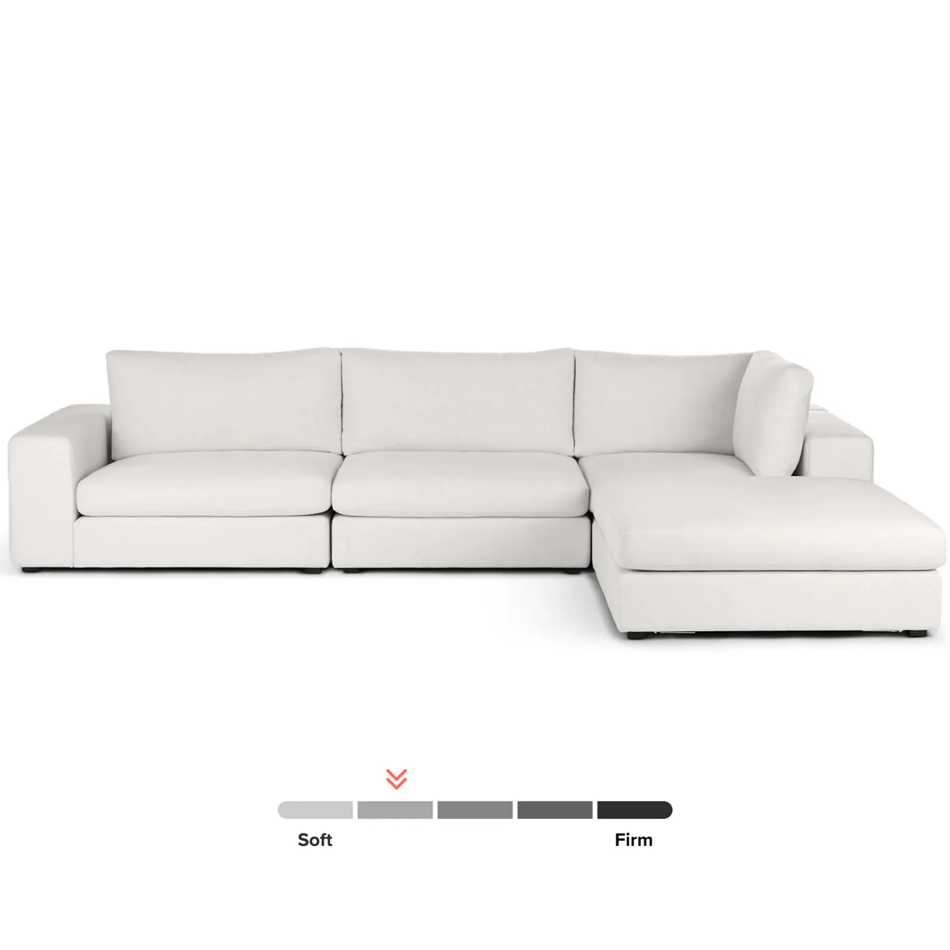 Beta 133.5" Right Modular Sectional - Quartz White