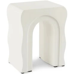 Bixby Outdoor Concrete Side Table - Natural White