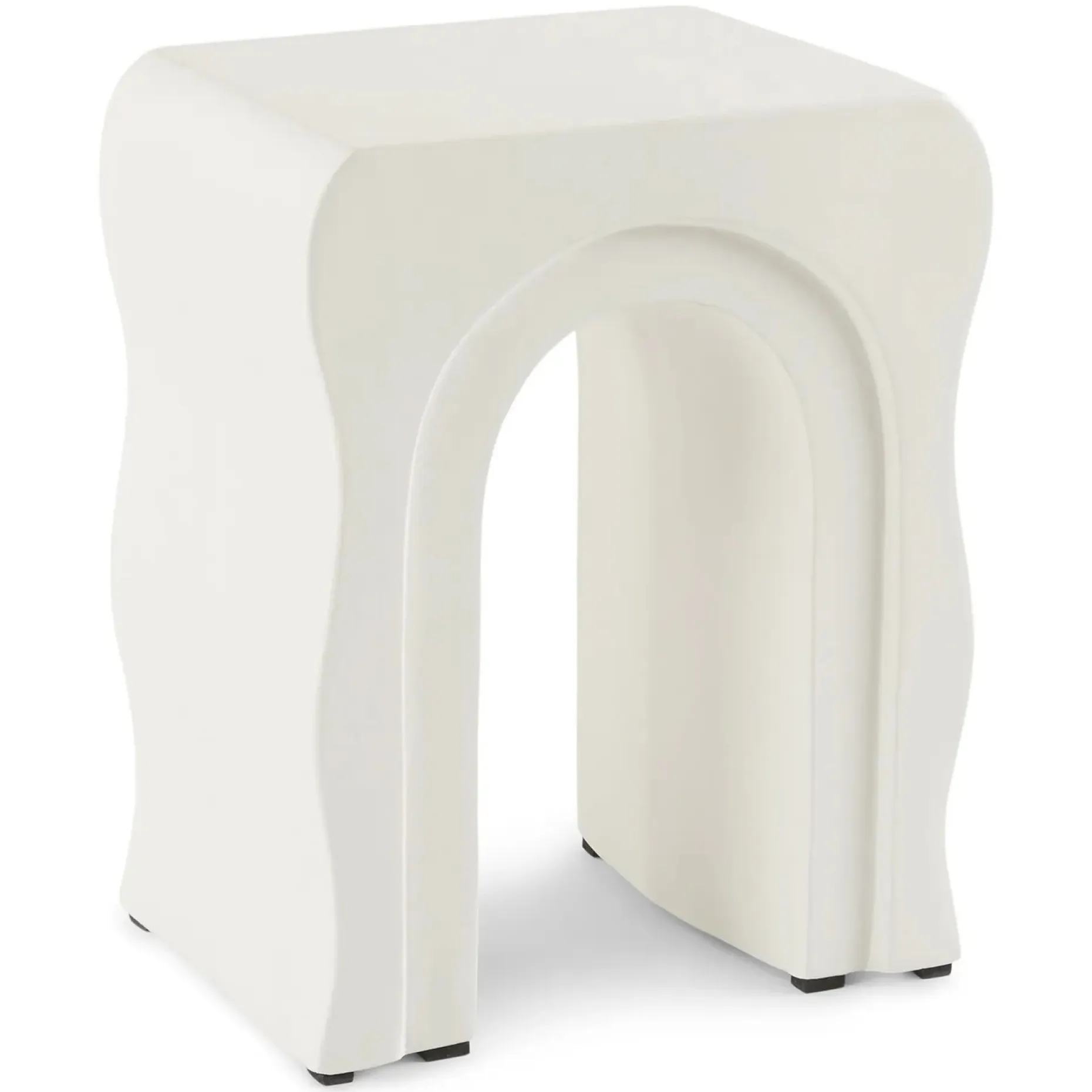 Bixby Outdoor Concrete Side Table - Natural White