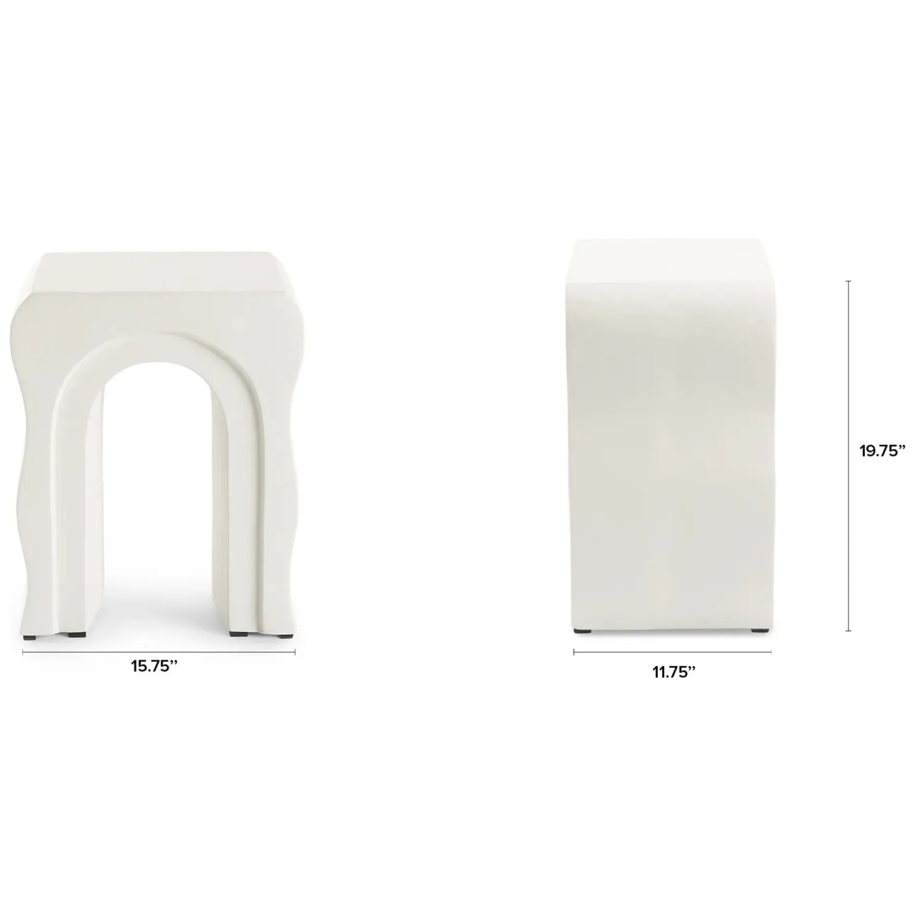Bixby Outdoor Concrete Side Table - Natural White