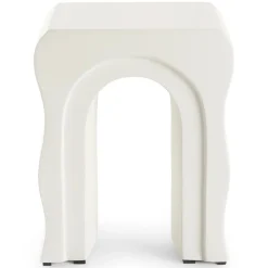 Bixby Outdoor Concrete Side Table - Natural White