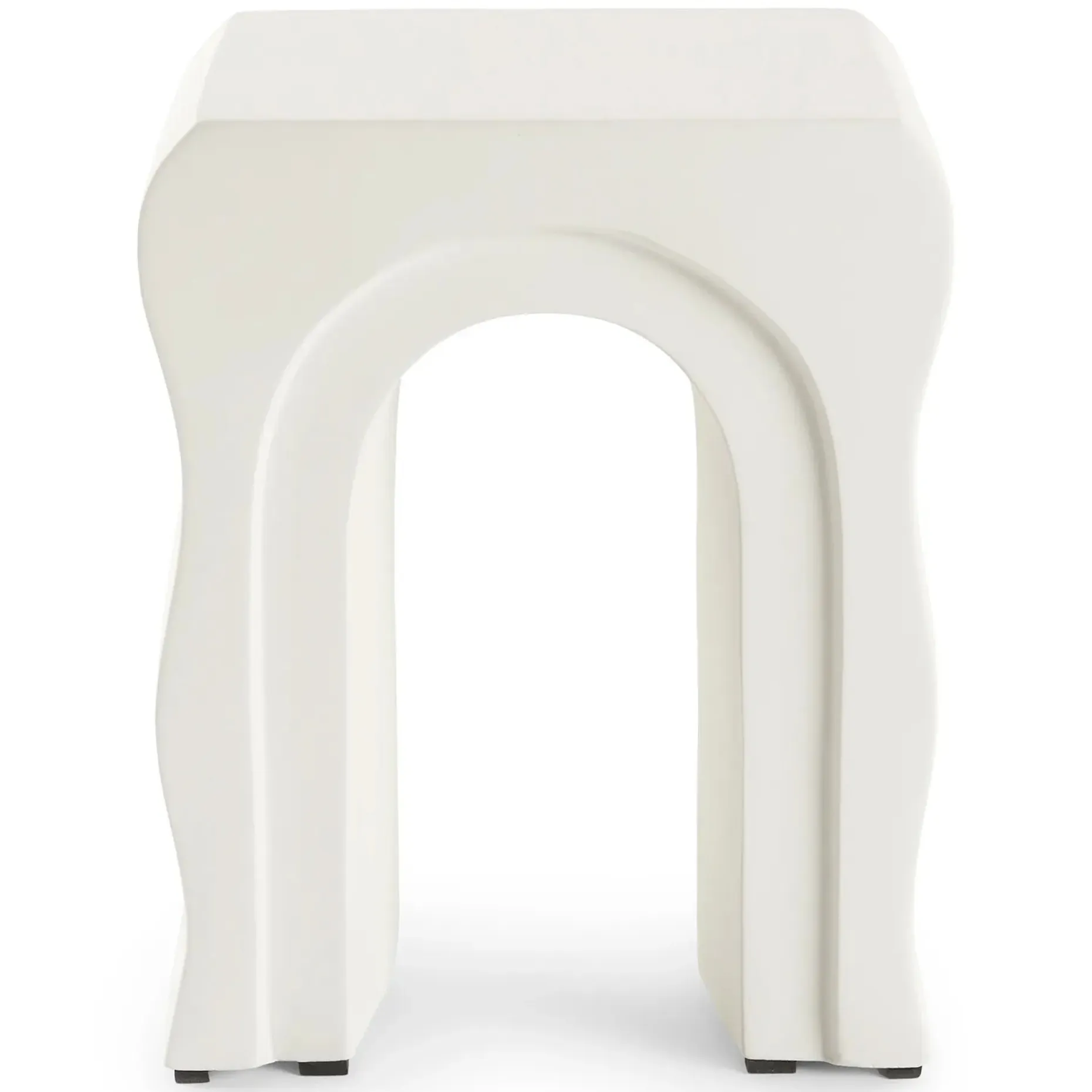 Bixby Outdoor Concrete Side Table - Natural White