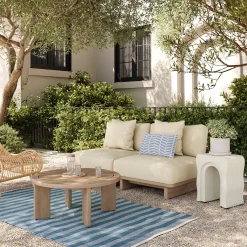 Bixby Outdoor Concrete Side Table - Natural White