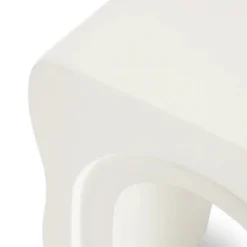 Bixby Outdoor Concrete Side Table - Natural White