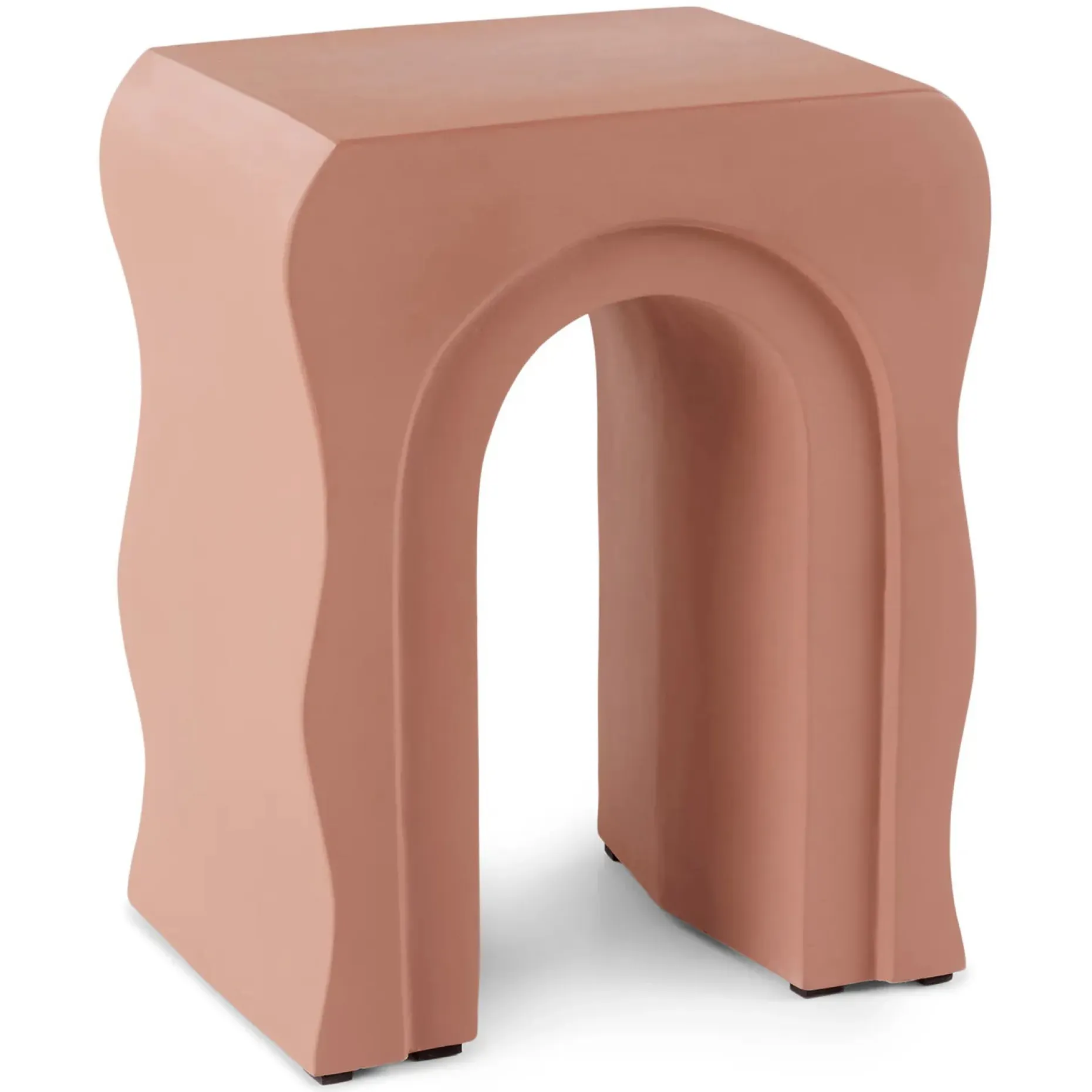 Bixby Outdoor Concrete Side Table - Ochre Brown