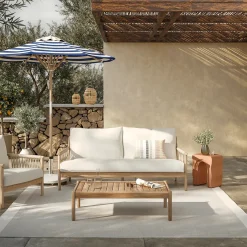 Bixby Outdoor Concrete Side Table - Ochre Brown