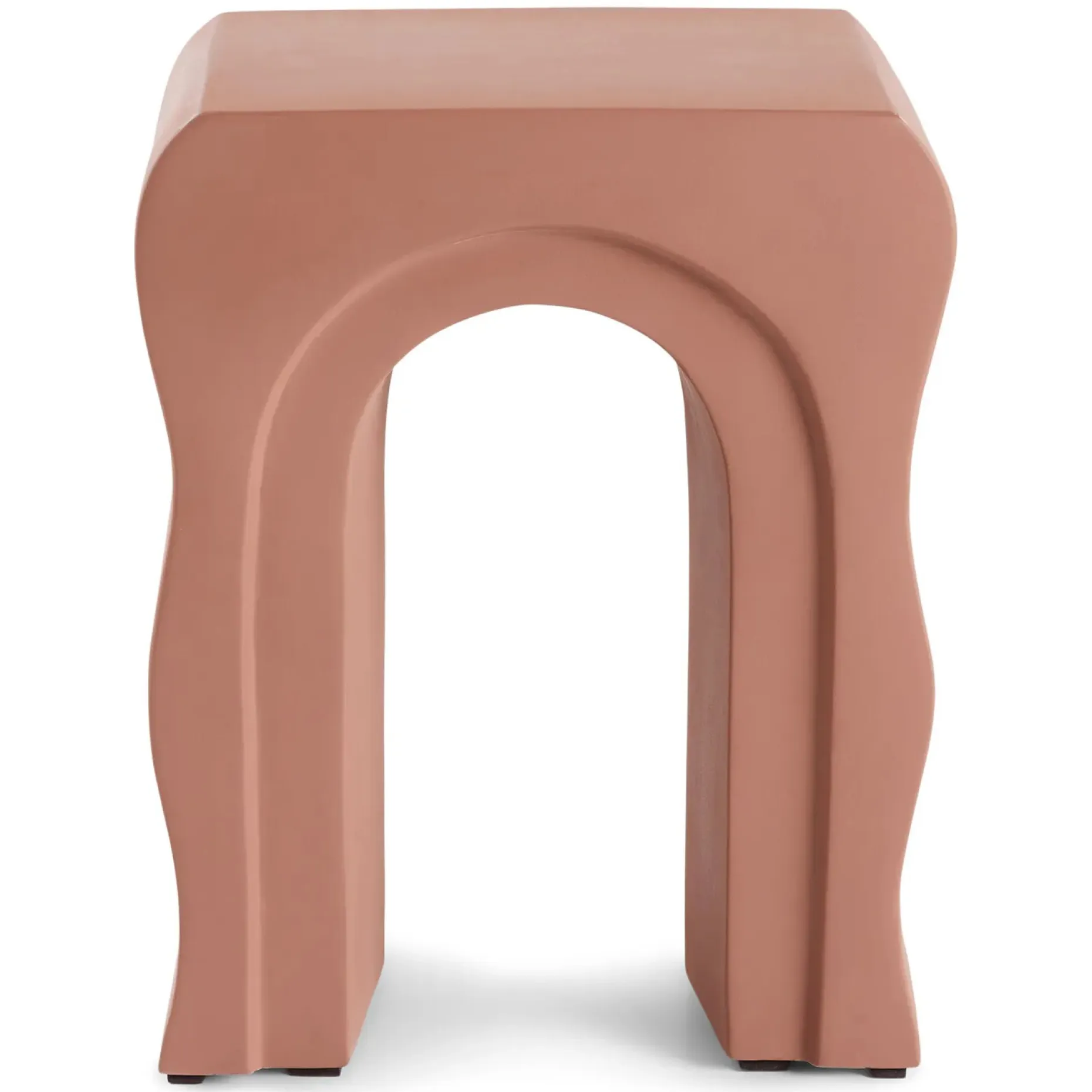 Bixby Outdoor Concrete Side Table - Ochre Brown