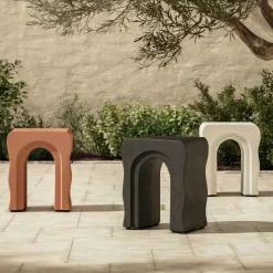 Bixby Outdoor Concrete Side Table - Ochre Brown