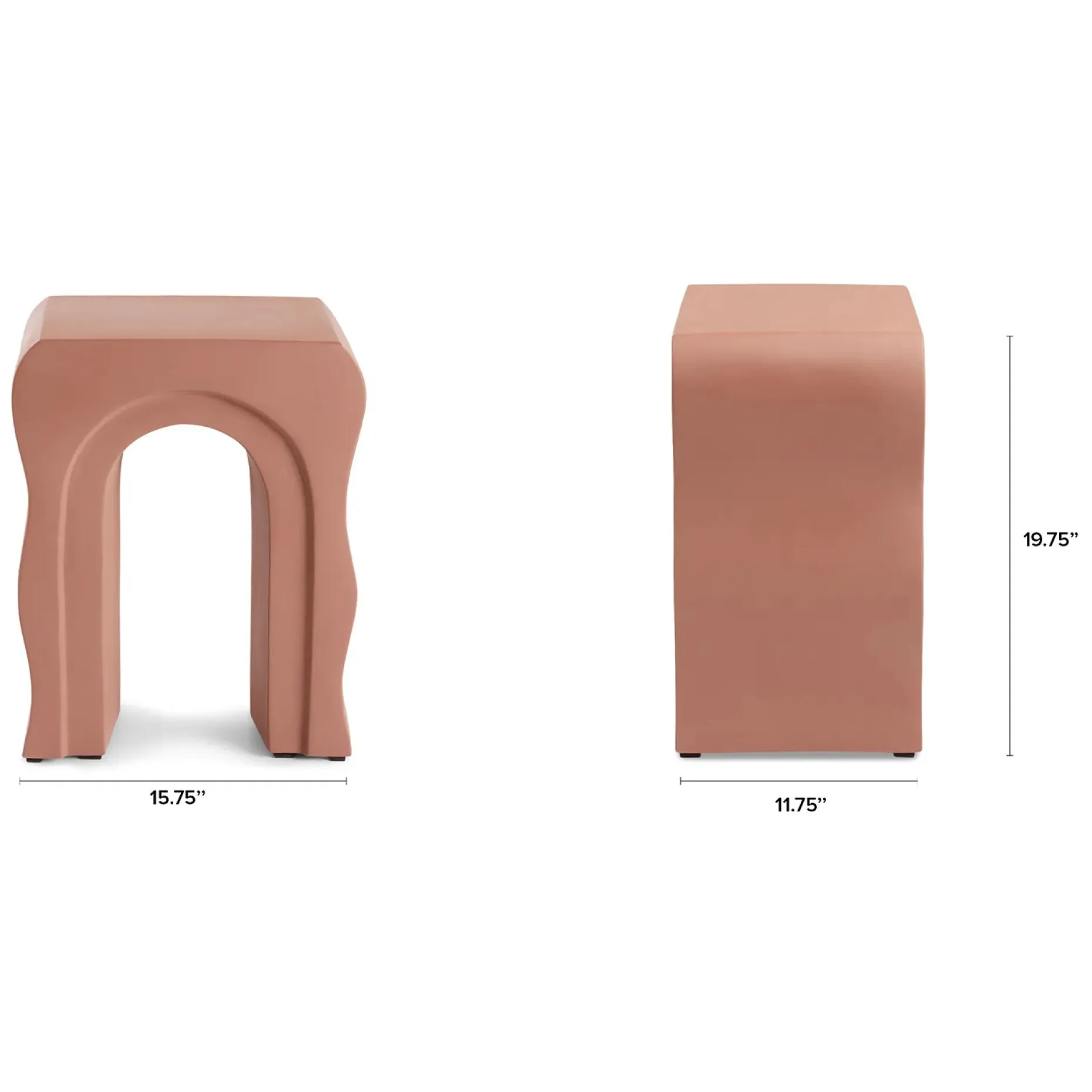 Bixby Outdoor Concrete Side Table - Ochre Brown