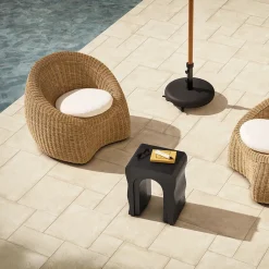 Bixby Outdoor Concrete Side Table - Sea Black