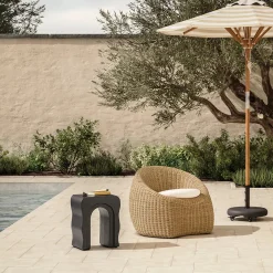 Bixby Outdoor Concrete Side Table - Sea Black