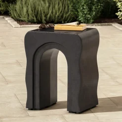 Bixby Outdoor Concrete Side Table - Sea Black