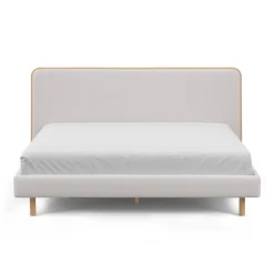 Bjorn King Upholstered Bed - White Oak and Ratine Ivory