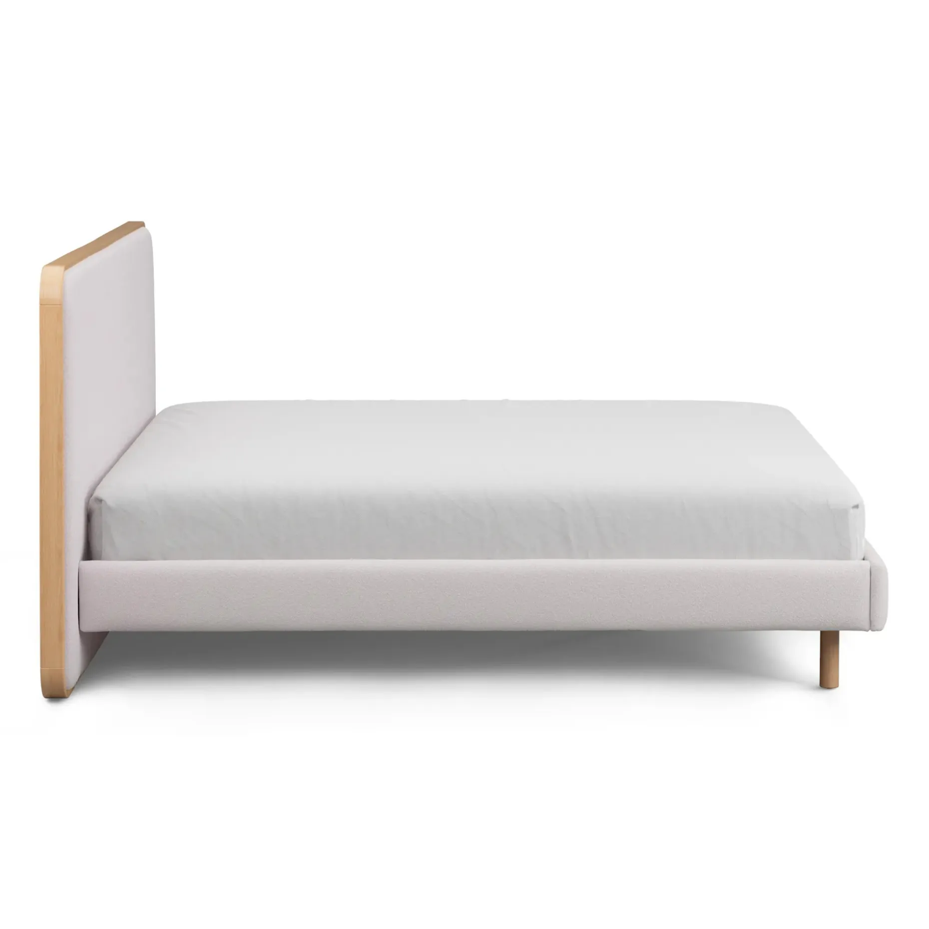 Bjorn King Upholstered Bed - White Oak and Ratine Ivory
