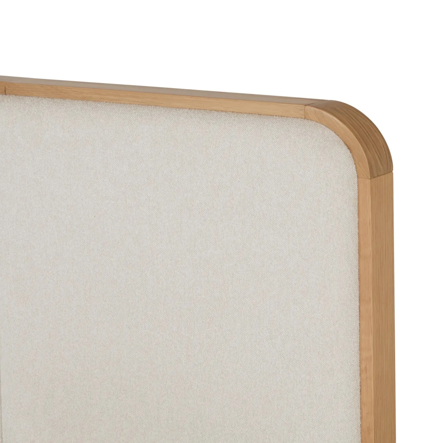 Bjorn King Upholstered Bed with Nightstands Set - White Oak and Ratine Ivory