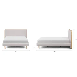 Bjorn Queen Upholstered Bed - White Oak and Ratine Ivory