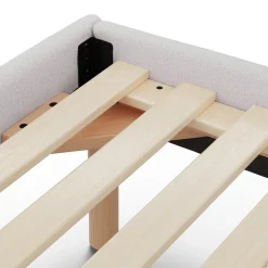 Bjorn Queen Upholstered Bed - White Oak and Ratine Ivory