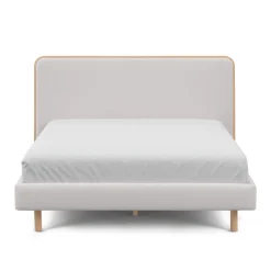 Bjorn Queen Upholstered Bed - White Oak and Ratine Ivory