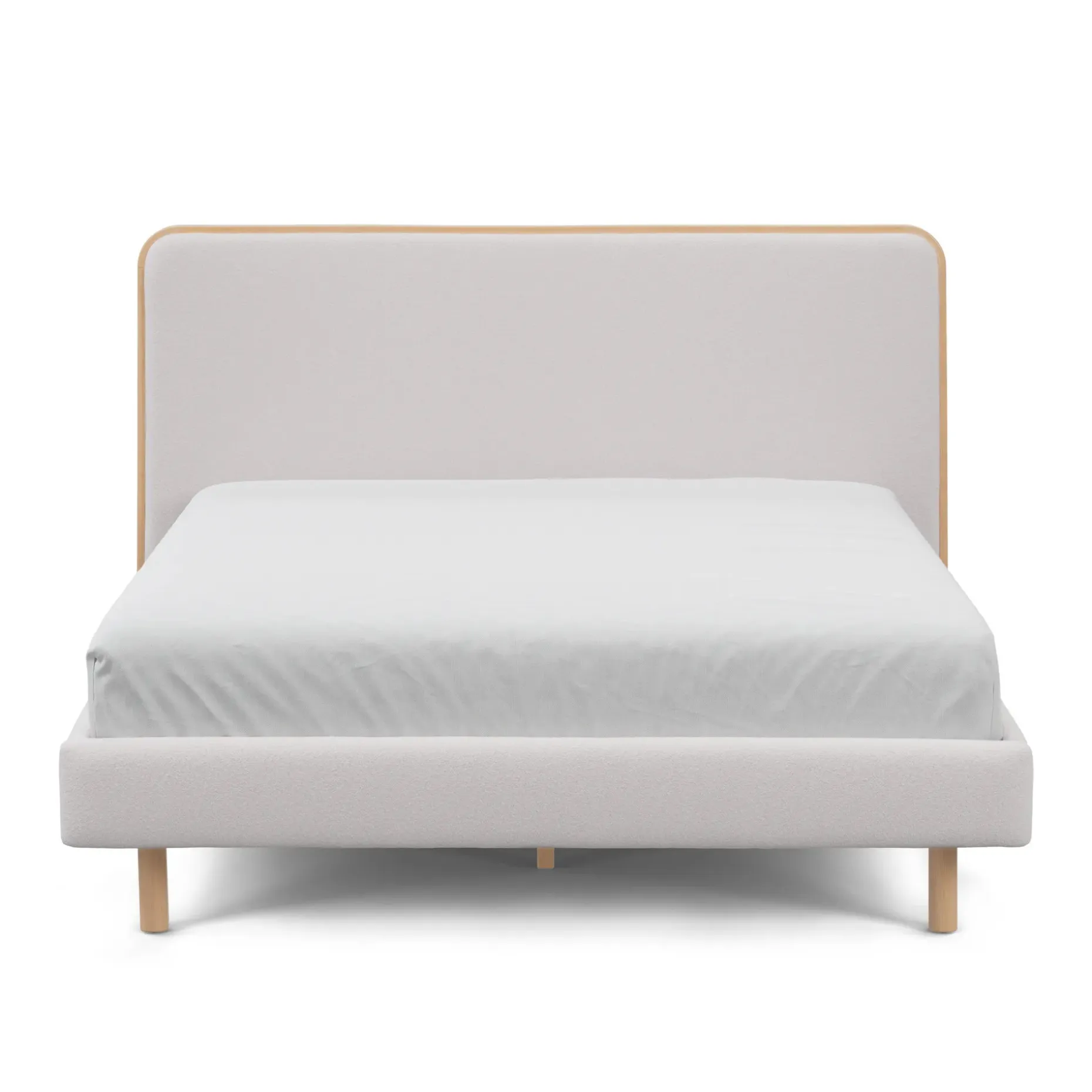 Bjorn Queen Upholstered Bed - White Oak and Ratine Ivory