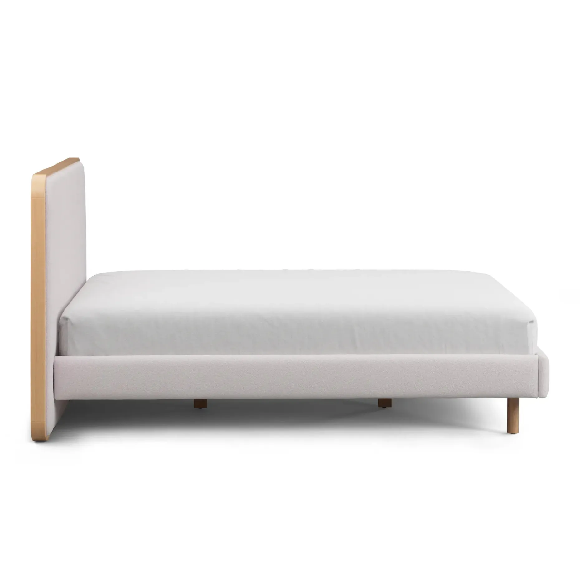 Bjorn Queen Upholstered Bed - White Oak and Ratine Ivory