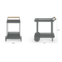 Boden Outdoor Bar Cart - Dark Gray