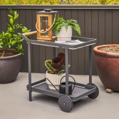 Boden Outdoor Bar Cart - Dark Gray