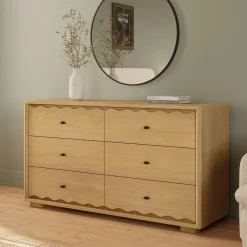 Boe 6-Drawer Double Dresser - Natural Oak