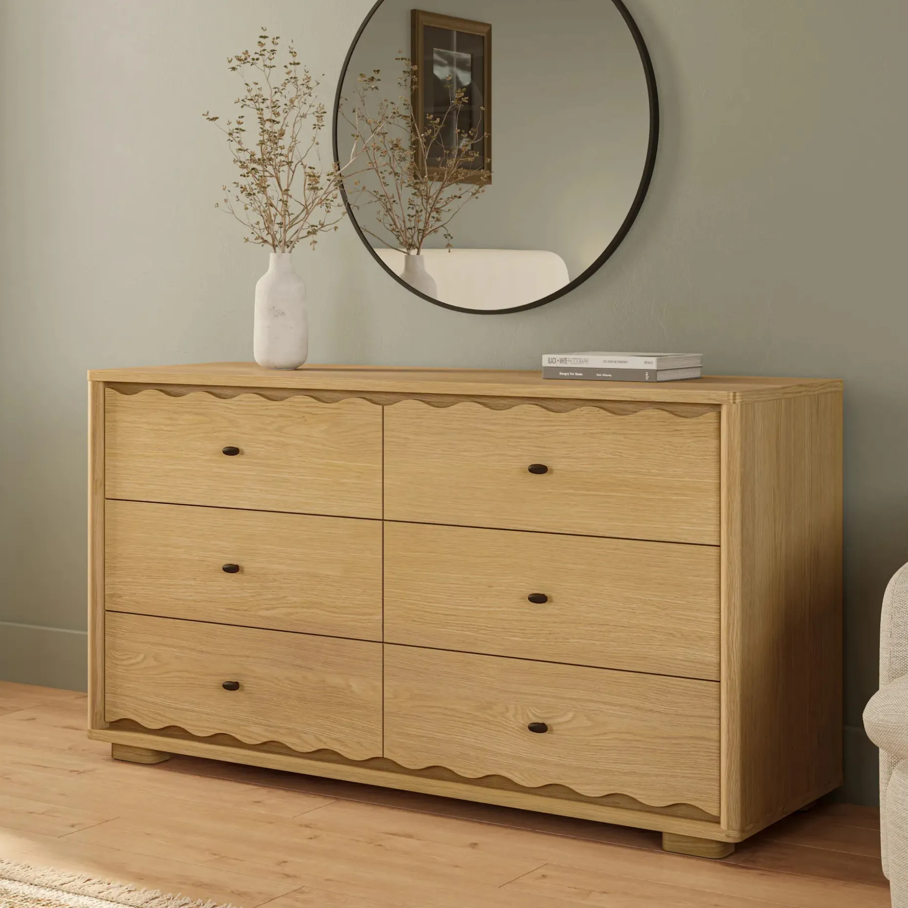 Boe 6-Drawer Double Dresser - Natural Oak