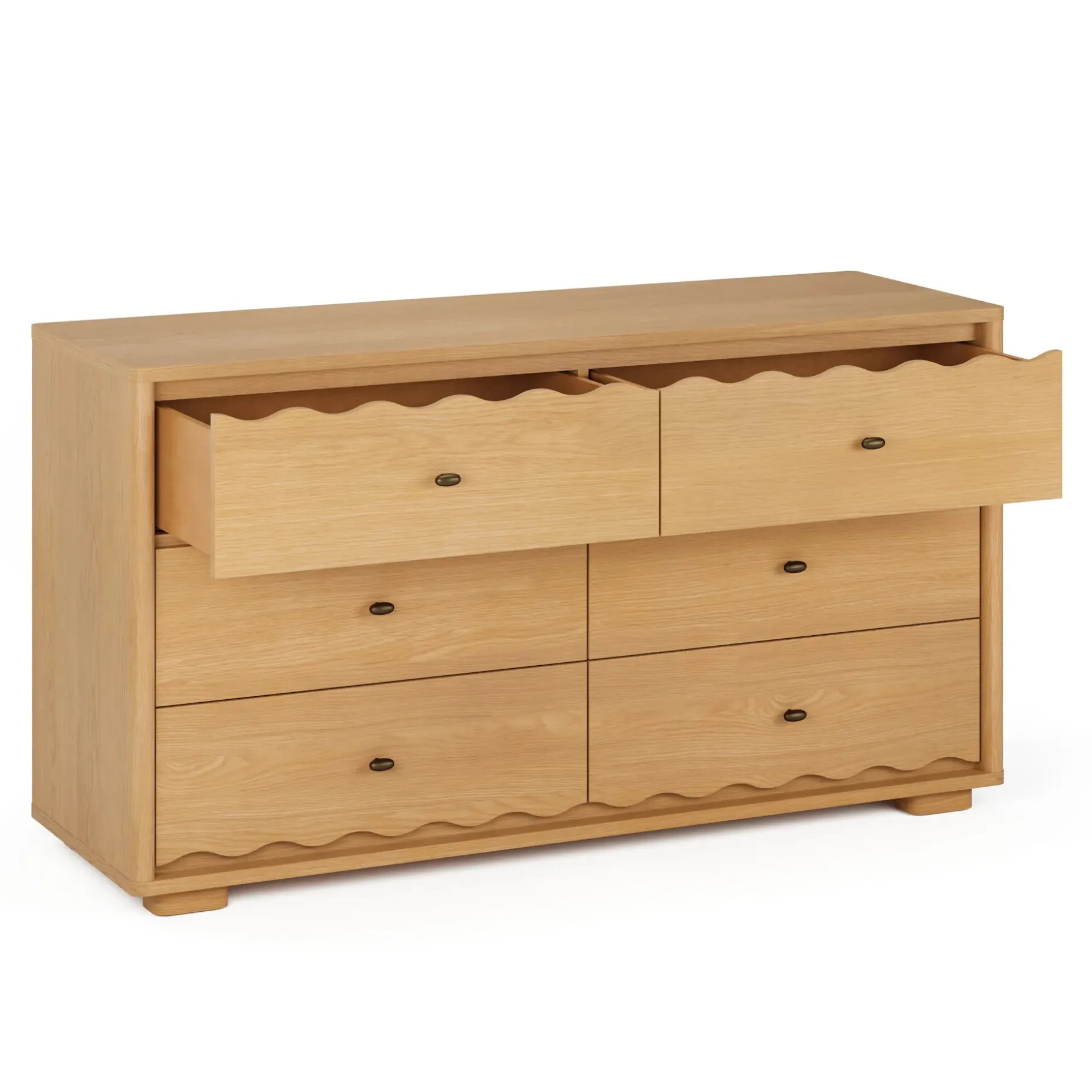 Boe 6-Drawer Double Dresser - Natural Oak