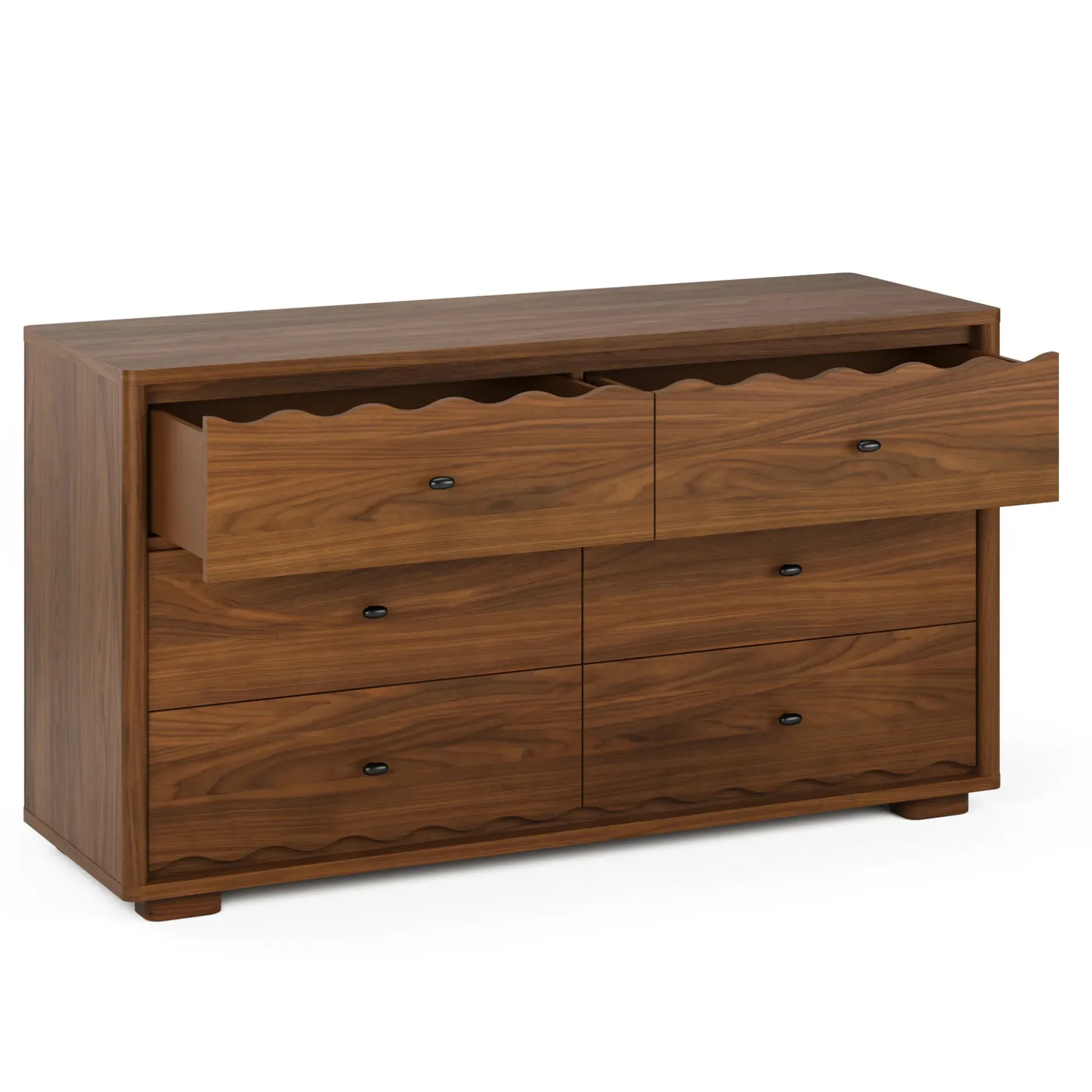 Boe 6-Drawer Double Dresser - Walnut